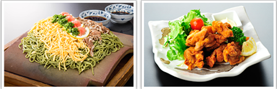 【瓦そば】【鶏の唐揚げ】